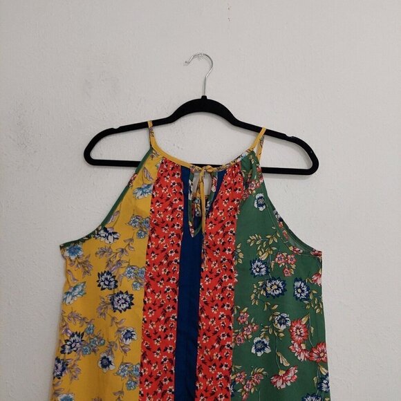 Mile Gabrielle VTG Sleeveless Shift Hankerchief Dress Multicolor Mixed Print M - Picture 6 of 12